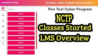 NCTP Classes started | National Cyber training program LMS overview | NCTP Online Student portals