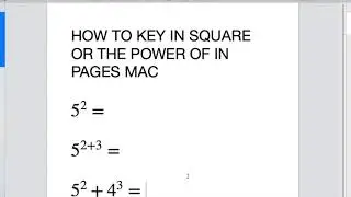 Type square and square root in Pages Mac