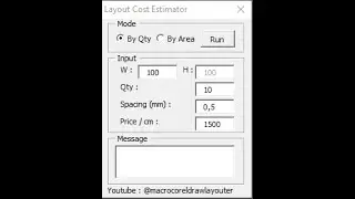 Free macro coreldraw Layout Cost Estimator