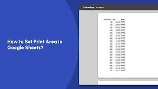 How to Set Print Area in Google Sheets? | Google Sheets Tutorials | Trainn