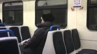 Футаж  Ночь, вагон электрички