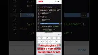 10. Java program to check a number is palindrome or not | 
