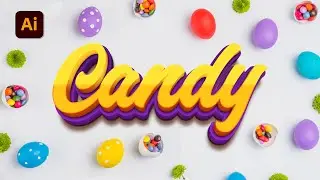 This is How to Create Unique & Modern Style 3D Text Effect in Illustrator   Candy Font Effect