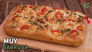 Vegan Focaccia 🧄🍅 - The easiest to prepare! - vegan break