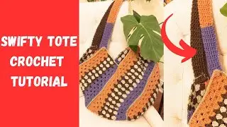 Taylor Swift Inspired Crochet Tote Bag DIY. Granny Stripes Stitch Crochet beach bag
