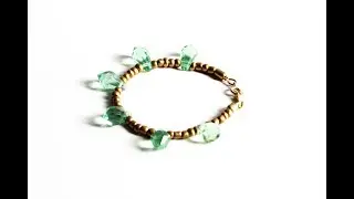 Bracelet de perles doré et vert