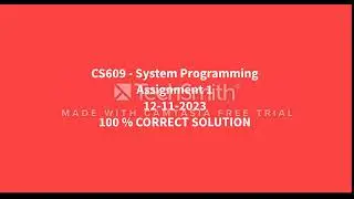 CS609 ASSIGNMENT 1 100 % CORRECT SOLUTION BY STUDY GURUZ #CS609Assignment1VUSolution 13-11-2023