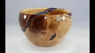 Woodturning #33   Bowl of Spalted Wood and Epoxy Resin