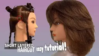 easy! SHORT LAYERED HAIRCUT |Potong rambut layer pendek