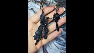 Асимметричные серьги птицы серьги цапельки ручной вышивки