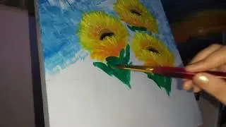 رسمة بسيطة ب الوان الاكريليك Simple acrylic painting 