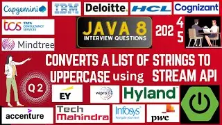 Java 8 Stream API Interview Questions: Convert List of Strings to Uppercase using Stream API in Java