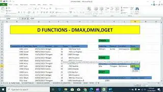 D FUNCTIONS - DMAX, DMIN, DGET IN EXCEL | Database Functions in DGET, DSUM, DMIN, DMAX | #exceltips