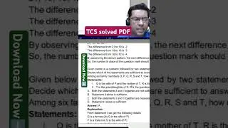 3/n Solved Aptitude Questions TCS NQT & TCS Ninja PDF 2024| Aptitude questions & answers TCS 
