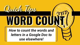 QUICK TIP - How count words and characters in a Google Doc