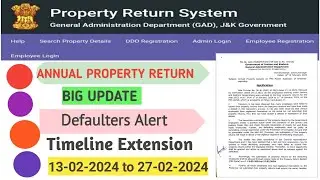 Annual Property Return Date Extension || PRS 2024 || Date Extended