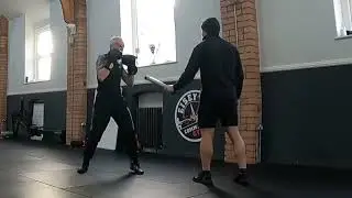 Boxing practice with sticks 21 Dec 2022 at Eiseys Gym
