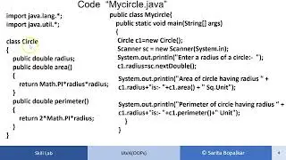 Classes and Objects in Java code