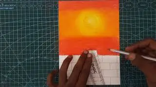 CAT ON THE WALL || SUN RISE|| DRAWING - OIL PASTELS @crafterpedia