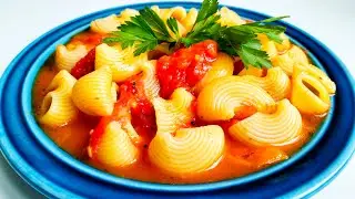 🍅🍝🌿Сочные макароны в соусе из спелых помидоров💯 Макароны без варки все в одной сковороде🌿