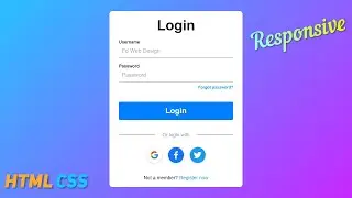 Responsive Login Form HTML CSS