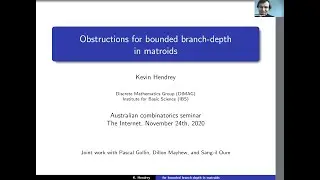 Kevin Hendrey - Obstructions to bounded branch-depth in matroids (CMSA Combinatorics Seminar)