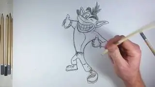 Easy how to draw Crash Bandicoot