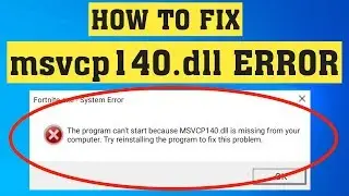 msvcp140.dll Missing Error || 2020 || Fix #1