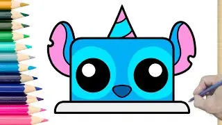 How to Draw Stitch as a Cake