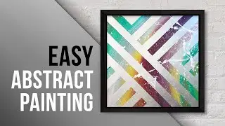 Abstract Acrylic Painting with Masking Tape / Daily Art / Easy DIY Painting / 025