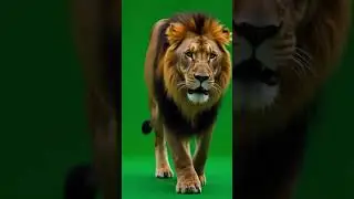 King Lion Walking towards you Green Screen Effect 