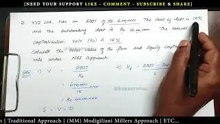 Net Operating Income Approach | Capital Structure | Financial Management | Solution by kauserwise