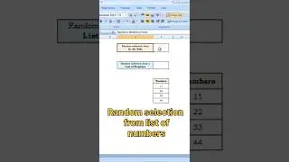 Random selection from list of numbers in excel #shorts