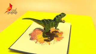 Dinosaur 3d pop up cards | Cut pop up