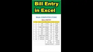 bill entry in excel,how to entry bill in excel,bill entry in excel in bangla