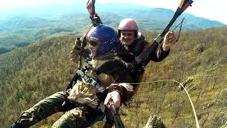 Полный полет на параплане с пассажиром. Запись на полет +79615043050. Краснодар, Туапсе.