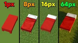 bed in 1px vs 8px vs 16px vs 64px vs 256px