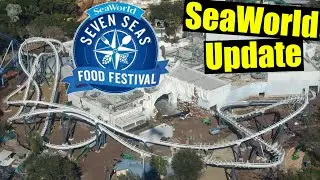 SeaWorld Orlando February 2024 Update (Penguin Trek construction & Seven Seas Food Festival)