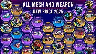 All Mechs and Weapons Price 2025 - Mech Arena New Price Update