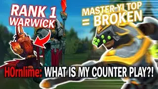 Rank 1 WARWICK H0rnlime gets the MASTER YI TOP experience.