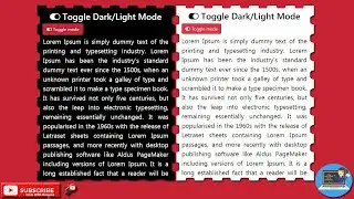 Toggle Between Dark and Light Mode using CSS & Javascript | Code With Raveena