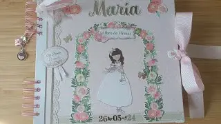 Libro de firmas 2  y letras decoradas a juego para María