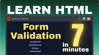 How to Validate HTML Form | Learn HTML Form Validation | HTML Series Part - 11 | HTML CSS JavaScript