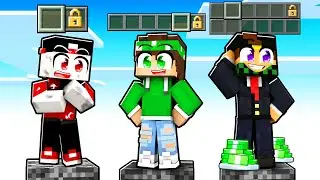 SURVIVE BY BUYING INVENTORY on A BEDROCK PILLAR in MINECRAFT!