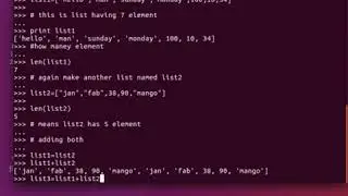 Adding two list and a member in a list in python