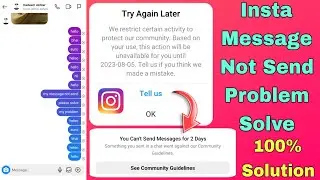 instagram message not sending problem | you can't send messages for 2 days | insta message problem