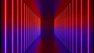 Tunnel Corridor Sci-fi Neon Lights Background - 1 Hour w/ Different Colors