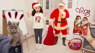 ELİF SİNEM BAHÇEYE NOEL BABA GELDİ !! BAK NE GETİRDİ?? بابا جاب لي بالون - جنى/  مقداد | طيور بيبي