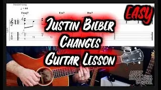 How to play Justin Bieber - Changes Guitar Lesson Tutorial with TAB