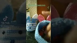 PORTA BOMBONS CABEÇA DE COELHO EM AMIGURUMI